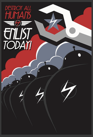 Illustration for article titled Retro Propaganda Posters from the Robot Uprising